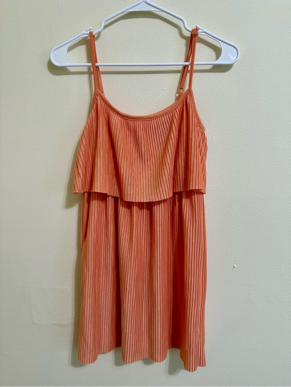 Forever 21 Ribbed Sleeveless Blouse - Coral Orange